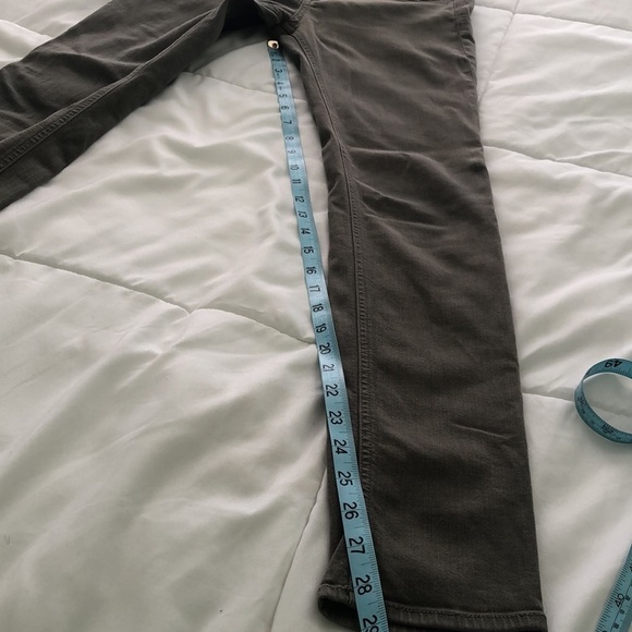 Rag & Bone the skinny pants olive drab green with pockets zipper front - Picture 6 of 9